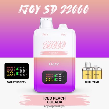 iJOY SD 22000 tek kullanımlık 4V44LV155 IJOY Vapes Online buzlu şeftali koladası