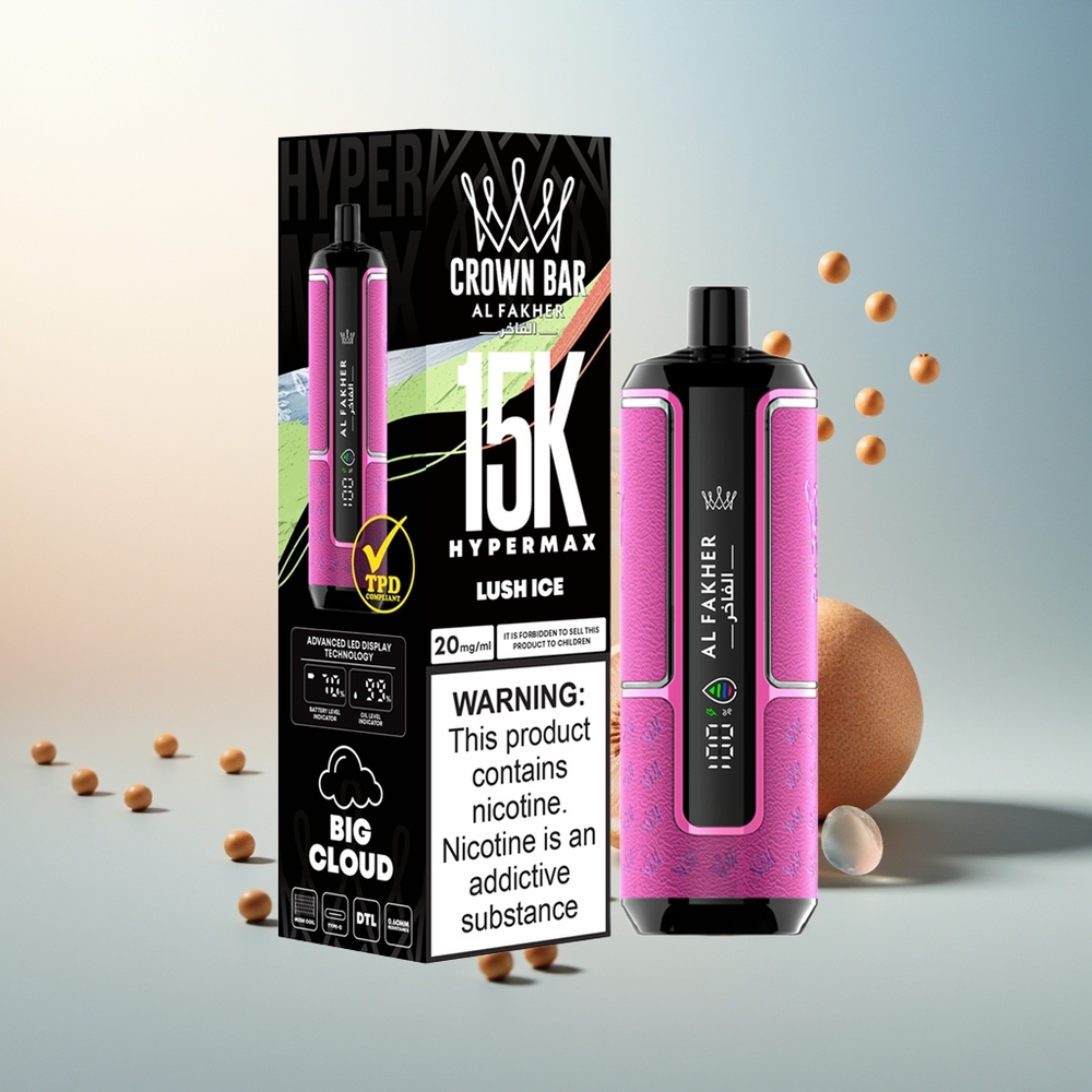 Al Fakher Crown Bar 15K Hipermax Taşınabilir Lush Buz