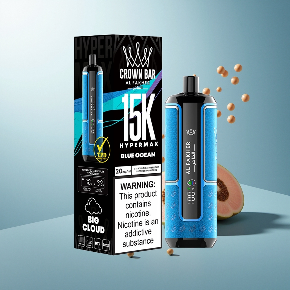 Al Fakher Crown Bar 15K Hipermax Taşınabilir Mavi Okyanus