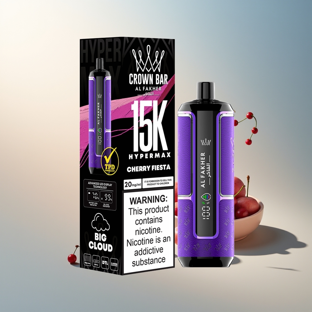 Al Fakher Crown Bar 15K Hypermax Taşınabilir DTL Şerbetçiotu Şenliği