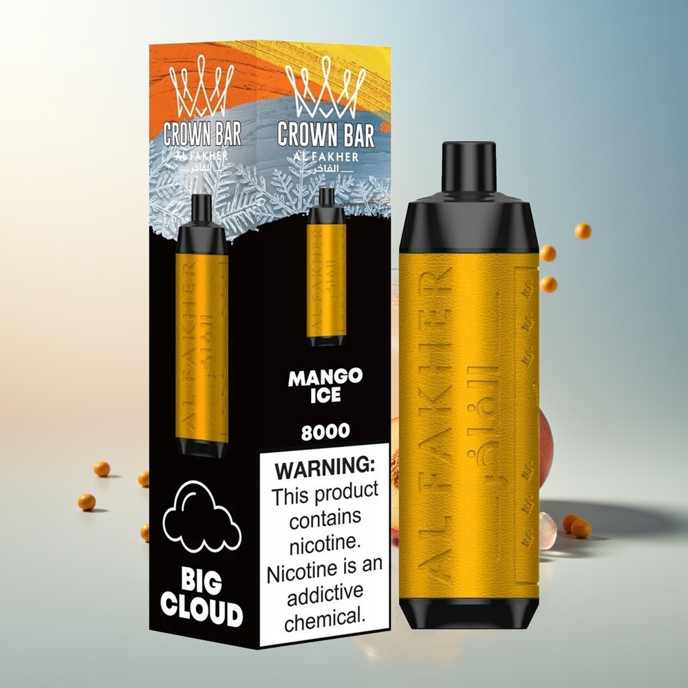 Al Fakher Crown Bar 8000 Crystal 600mah 18ml 5mg Mango Buzlu