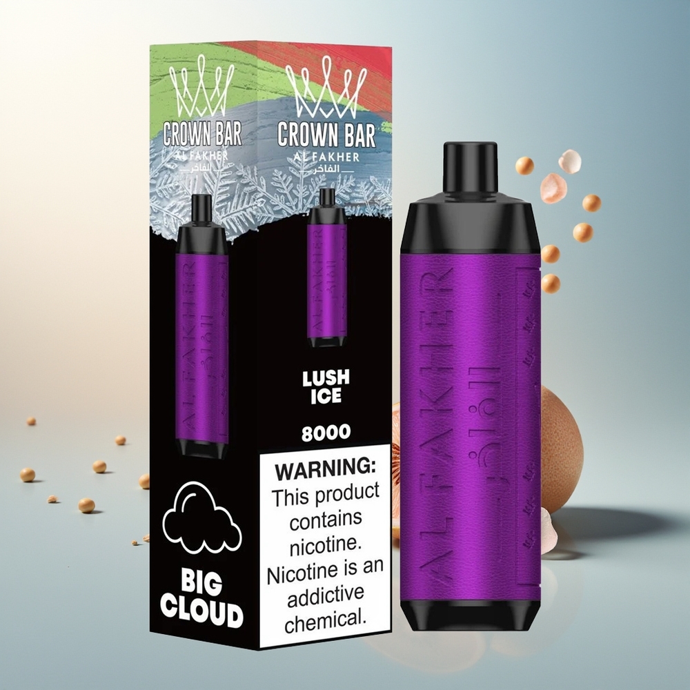 Al Fakher Crown Bar 8000 Kristal Kullan-At Vape Buzlu Lüks