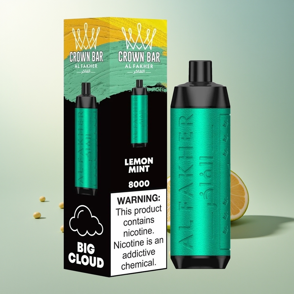 Al Fakher Crown Bar 8000 Puf 600mah 18ml 5mg Limon Nane