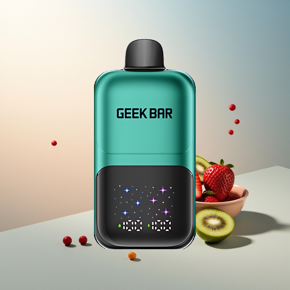 GEEK BAR 2GO 50000 Puff Etkileşimli Büyük Ekran 3 Seviye Ayarlanabilir Tat/Serinlik Çift Hazneli Çilek & Kivi