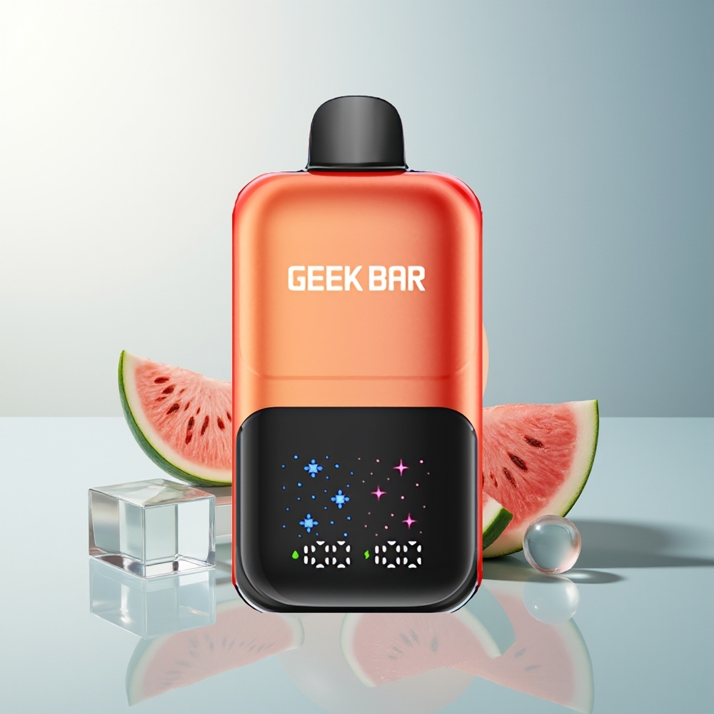 GEEK BAR 2GO 50000 Puff Etkileşimli Büyük Ekran 3 Seviye Ayarlanabilir Tat/Serinlik Çift Tank 20ml Karpuz Sakız Buz