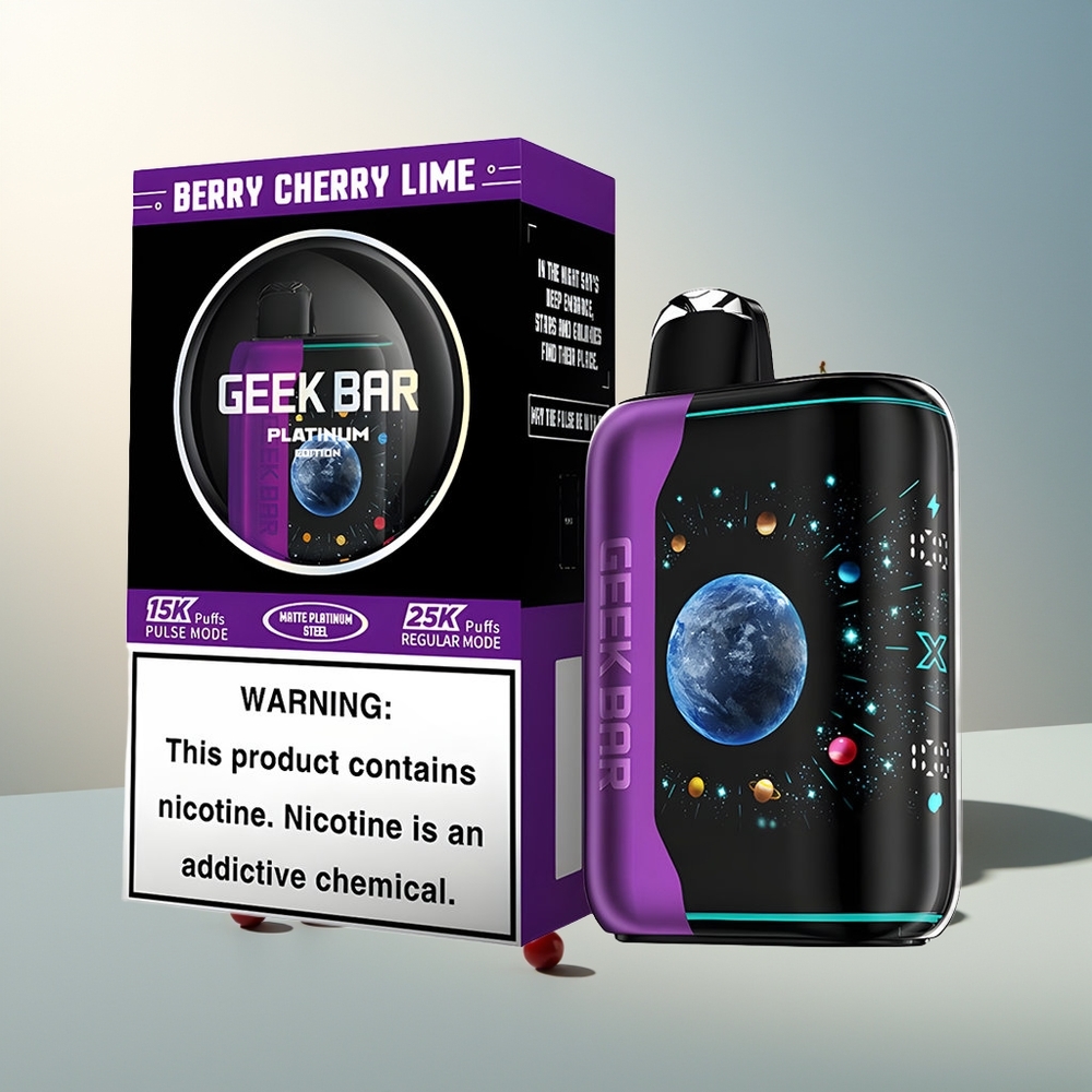 GEEK BAR Platinum Edition 25000 Puff Dinamik 3D Ekran Çift Mesh 20mL Meyve Kiraz Limon