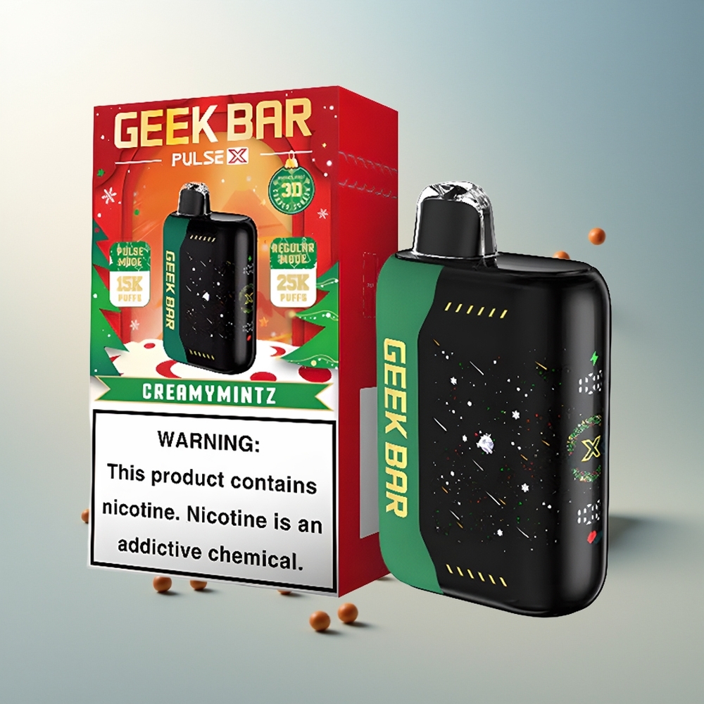GEEK BAR Pulse X 25000 Puff 18mL 3D Ekran USB Type-C Şarj Çift Mesh Bobin Noel Sürümü