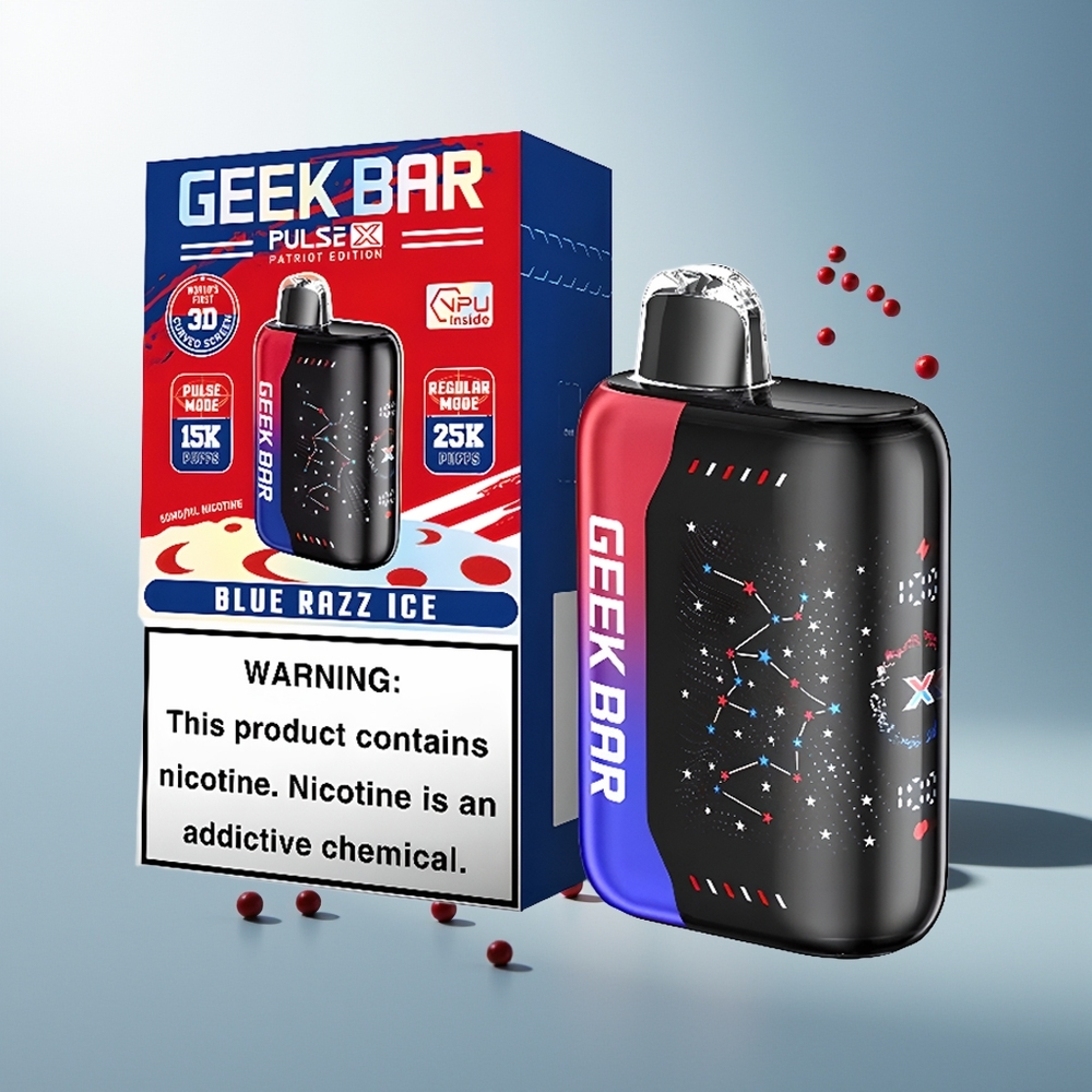 GEEK BAR Pulse X 25000 Puff USB Type-C Şarj ve Çift Mesh Bobinli Patriot Edisyonu