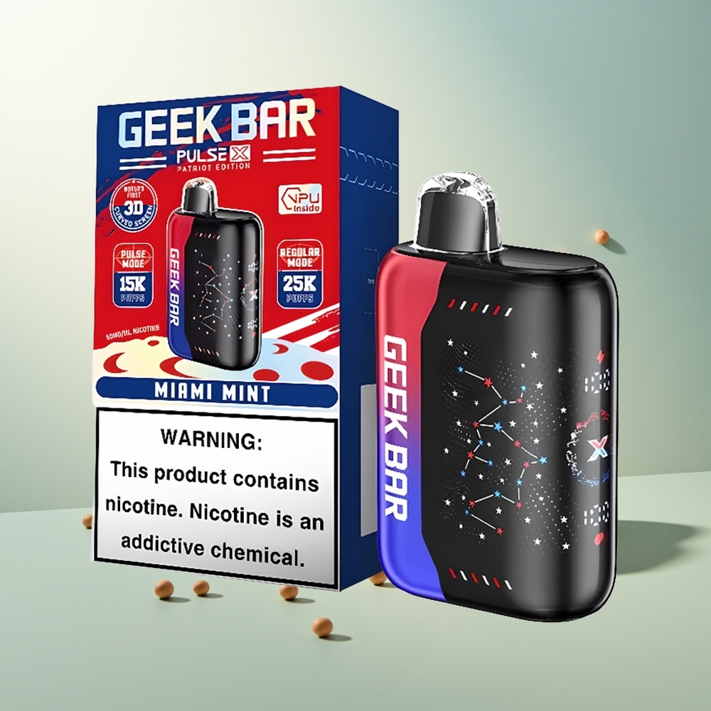 GEEK BAR Pulse X 25000 Puff USB Type-C Şarj ve Çift Mesh Bobinli Patriot Edisyonu