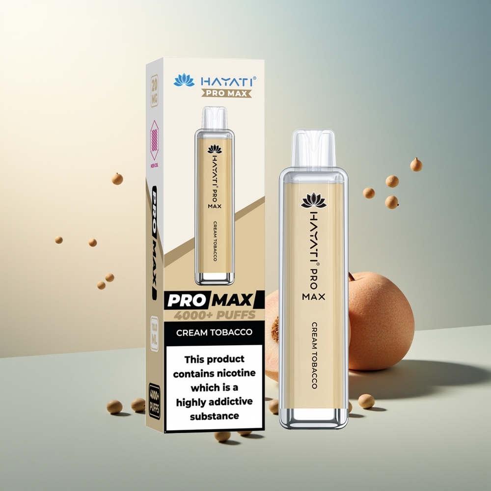 Hayati Pro Max 4000 Puf Çift 1.1 Ohm Mesh Şarj Edilebilir Kremsi Tütün