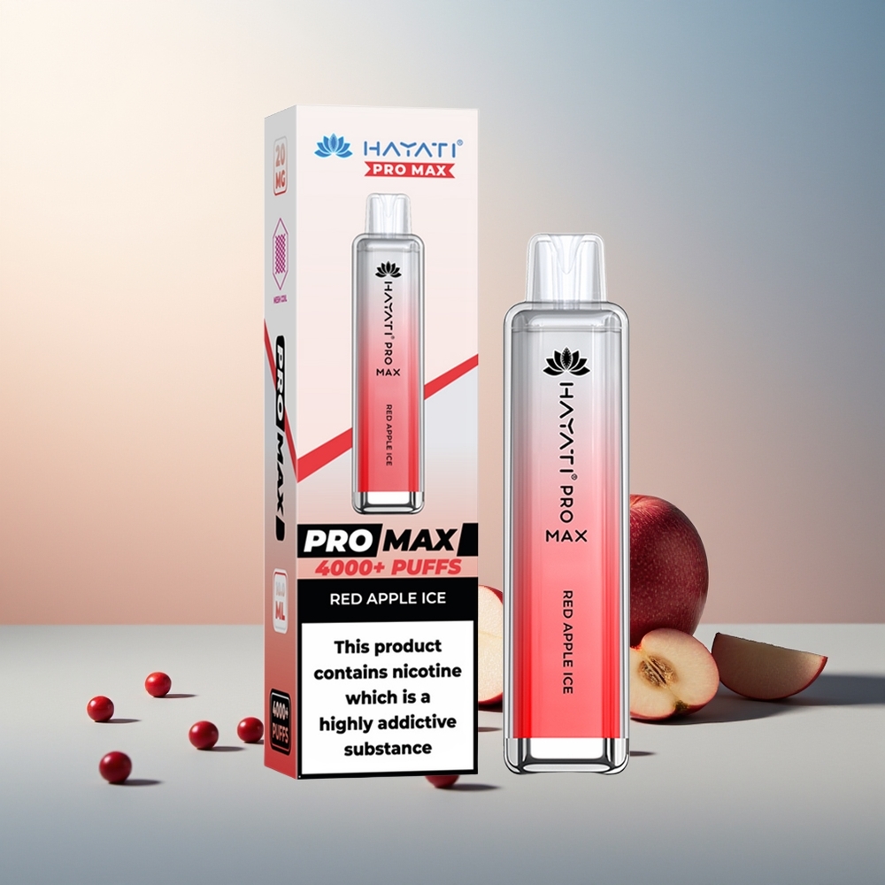 Hayati Pro Max 4000 Puff Şarj Edilebilir Kırmızı Elma Buz