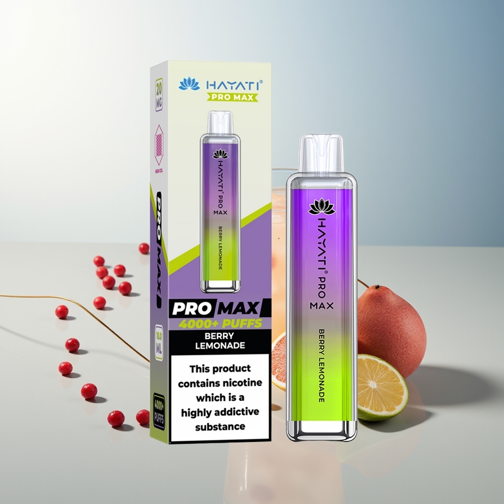 Hayati Pro Max 4000 Puff Şarj Edilebilir Kristal Görünümlü Çilek Limonata