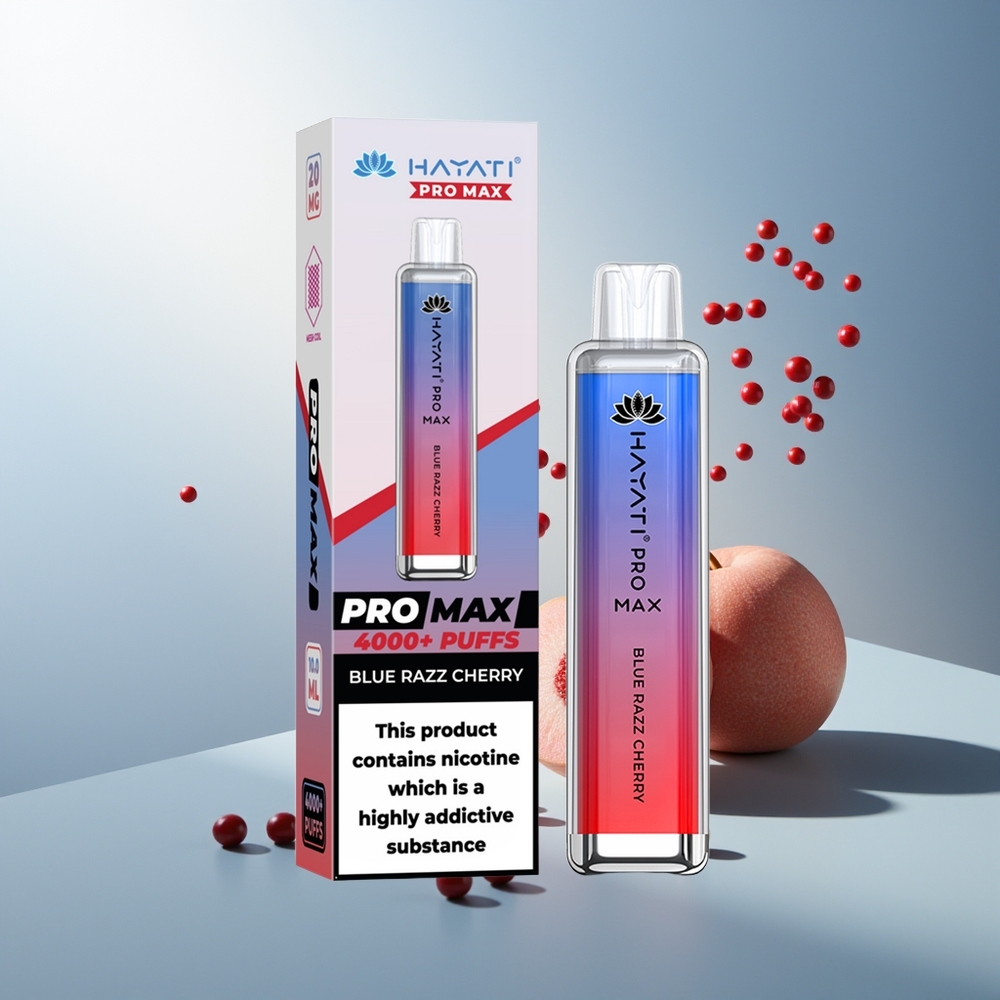 Hayati Pro Max 4000 Puff Şarj Edilebilir Mavi Ahududu Kiraz