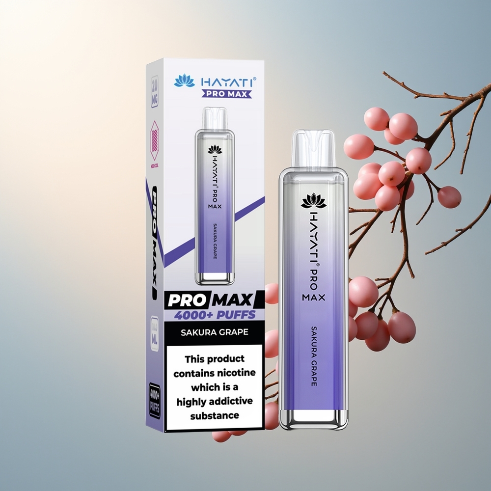 Hayati Pro Max 4000 Puff Şarj Edilebilir Sakura Üzüm