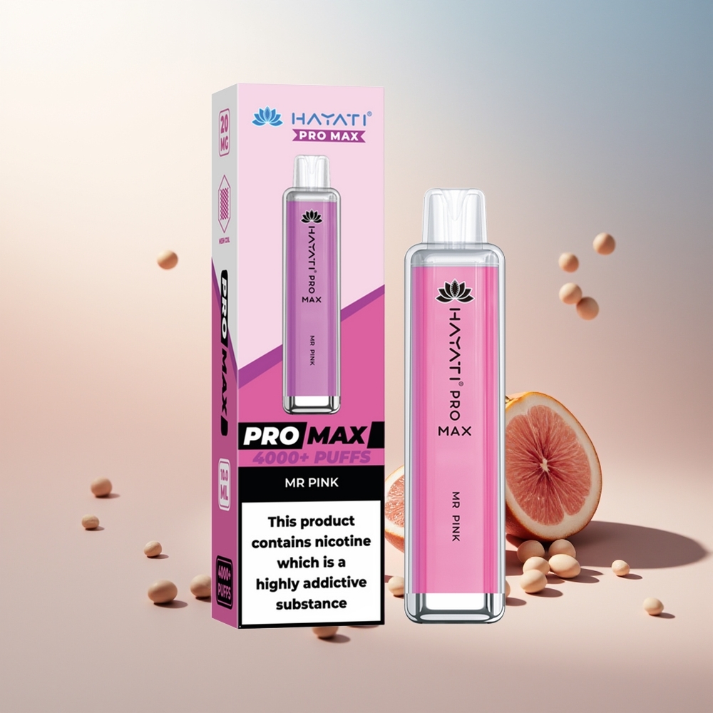 Hayati Pro Max 4000 Puff Şarj Edilebilir Çift 1.1 Ohm Mesh Bobinli Bay Pembe