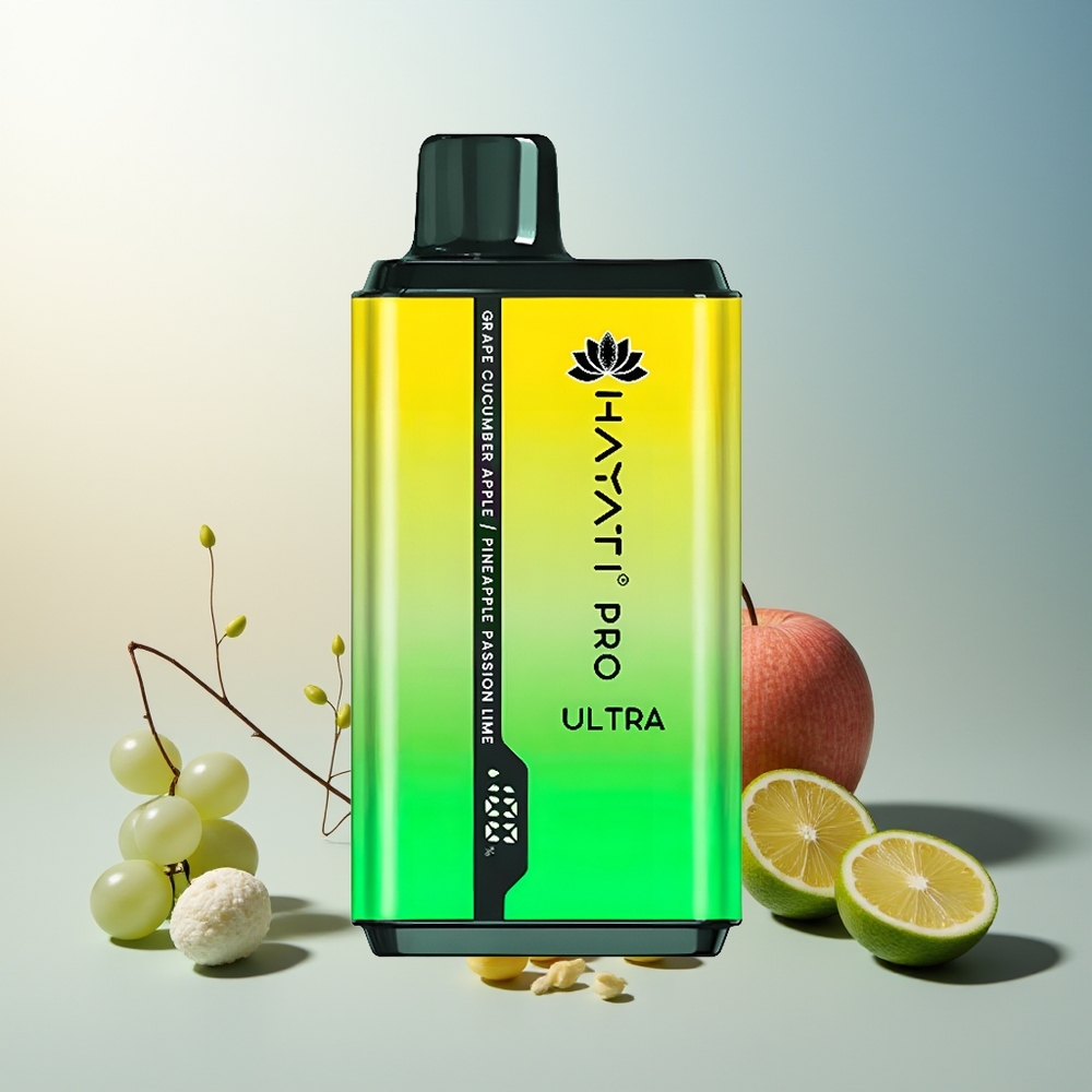 Hayati Pro Ultra 15000 Puff 2x12ml 850mAh Üzüm Salatalık Elma Ananas Tutku Limon