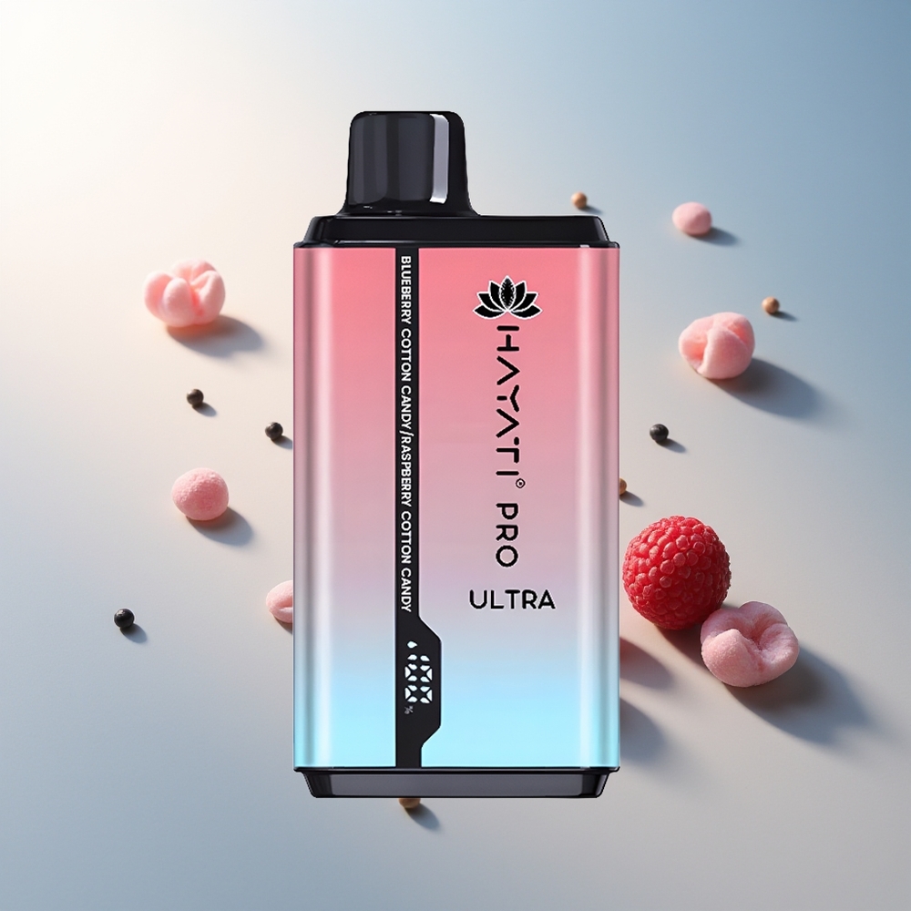 Hayati Pro Ultra 15000 Puff 850mAh 2 12ml 2% Mavi Böğürtlen Pamuk Şeker Ahududu Pamuk Şeker