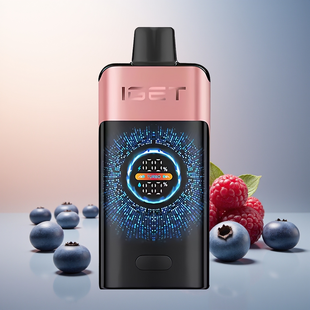 IGET ONE 12000 Puff Büyük Eğimli Renkli Ekran 2700 mAh Ahududu Yaban Mersini