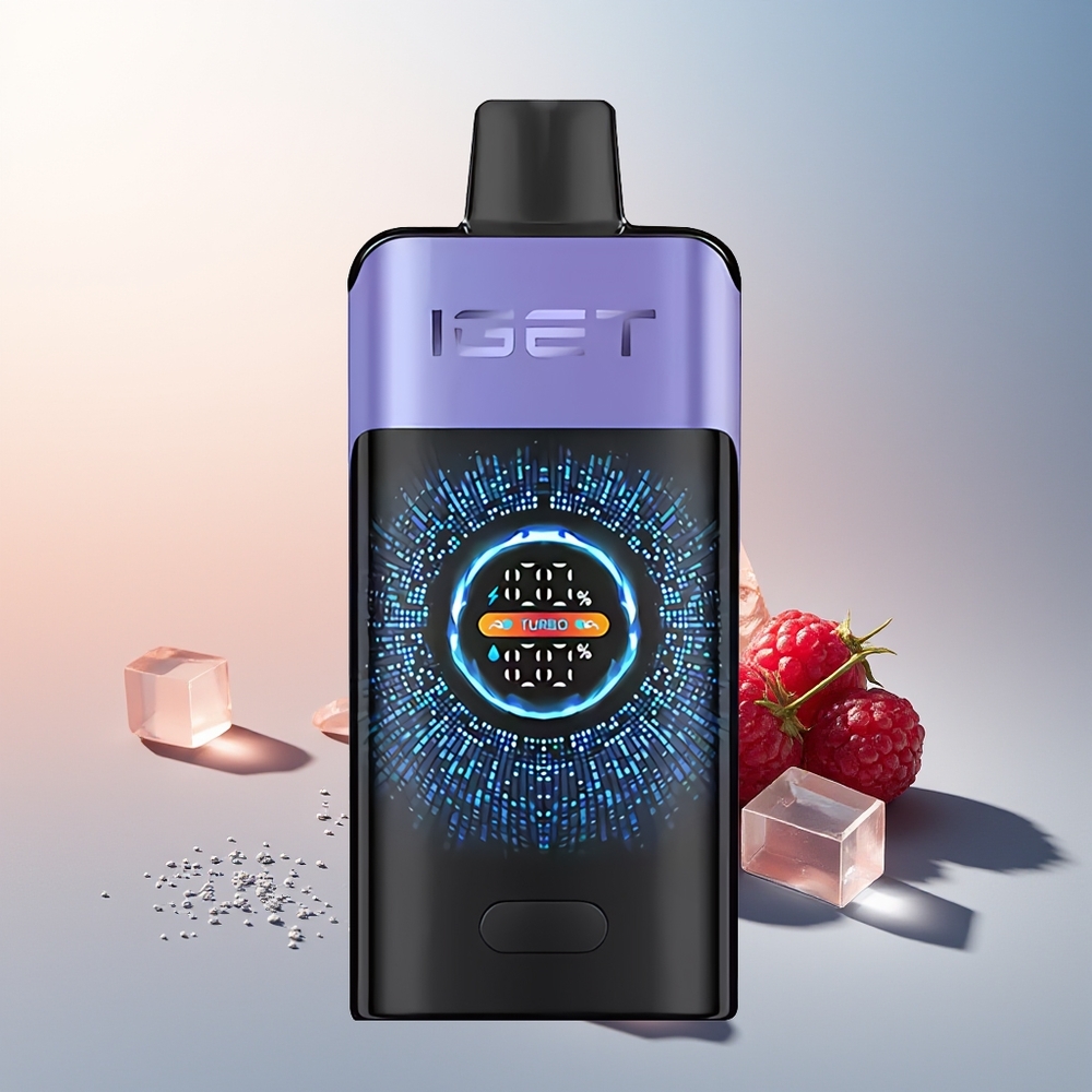 IGET ONE 12000 Puff Büyük Eğimli Renkli Ekran Ahududu Üzüm Buz