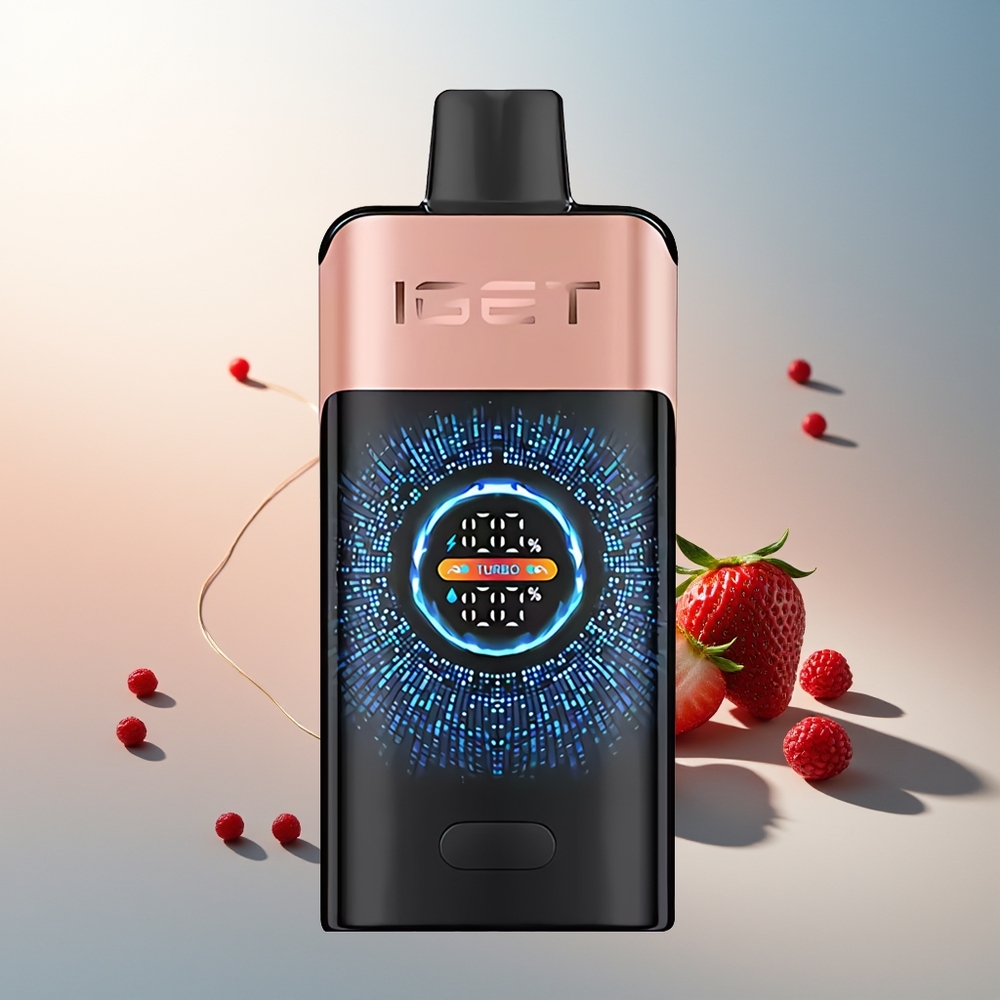IGET ONE 12000 Puff Büyük Kavisli Renkli Ekran Çilek Ahududu
