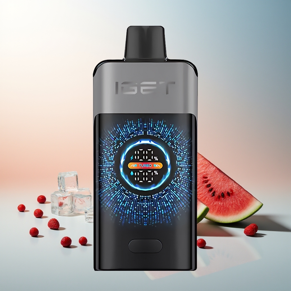IGET ONE 12000 Puff Büyük Kavisli Renkli Ekranlı Çilek Karpuz Buz