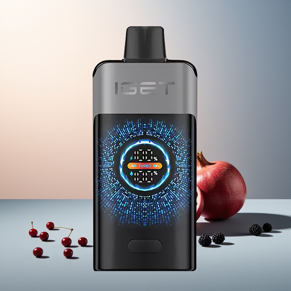 IGET ONE 12000 Puff Büyük Kavisli Renkli Ekranli 2700 mAh Bataryali Böğürtlen Kış Kirazi Nar