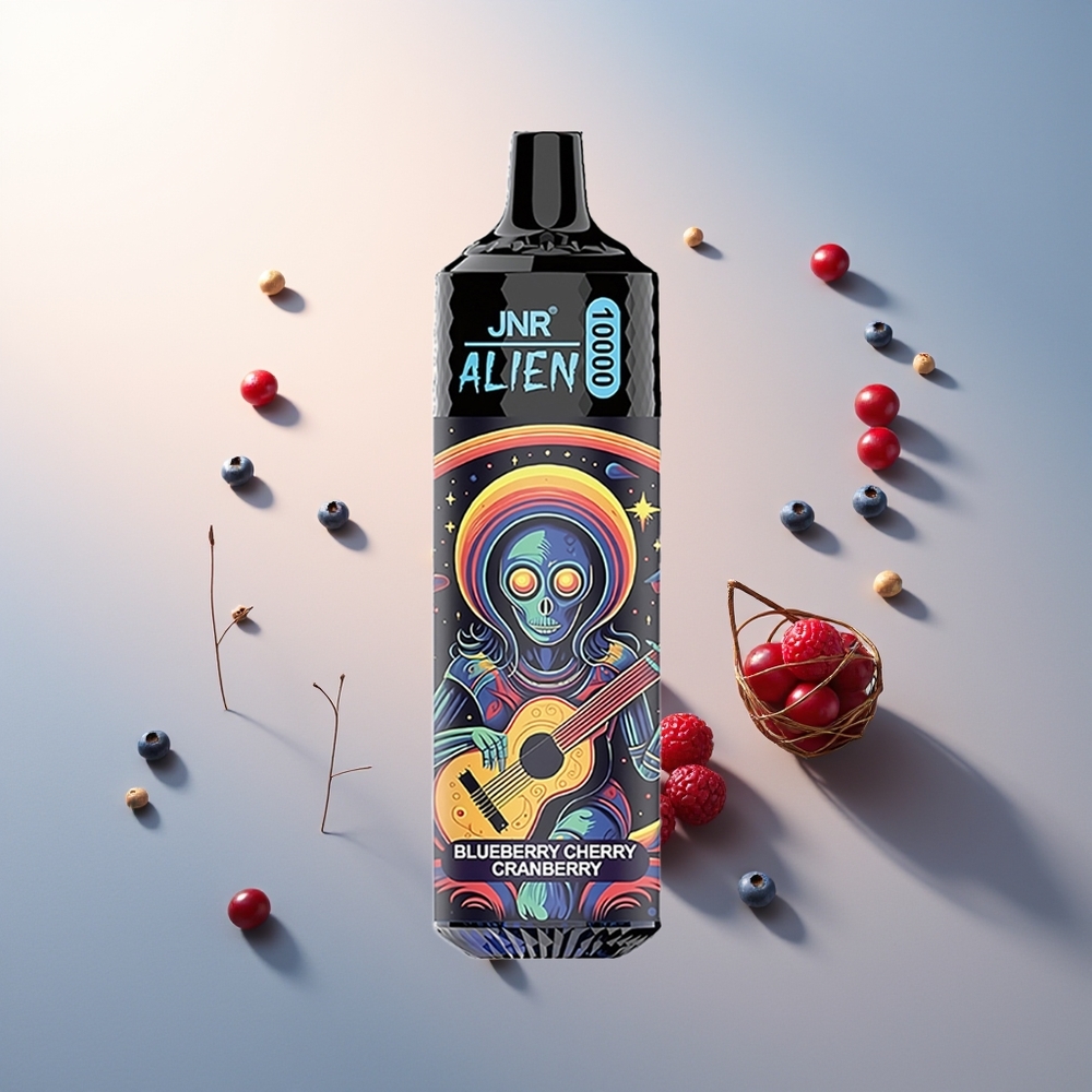 JNR Alien 10000 Puff RGB LED Tip Çabuk Şarj Yabanmersini Kiraz Kızılcık