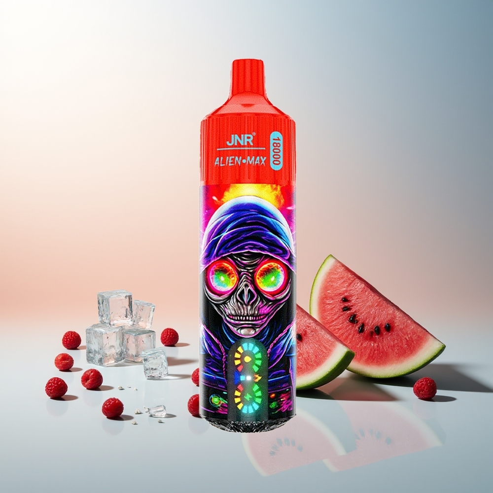 JNR Alien Max 18000 Puff Akıllı LED Ekran Çift Mesh Bobin Hızlı Şarj Ahududu Karpuz Buz