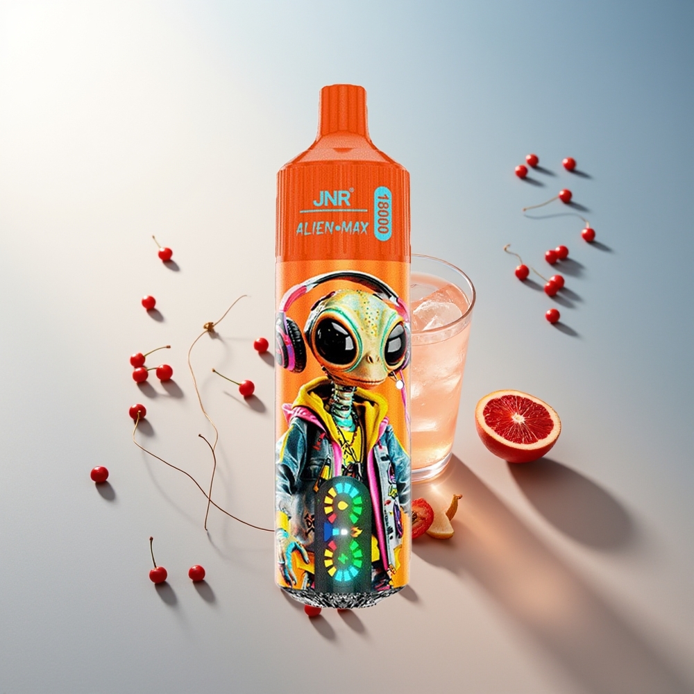 JNR Alien Max 18000 Puff Akıllı LED Ekran Çift Mesh Bobin Hızlı Şarj Gazlı Kiraz Kola
