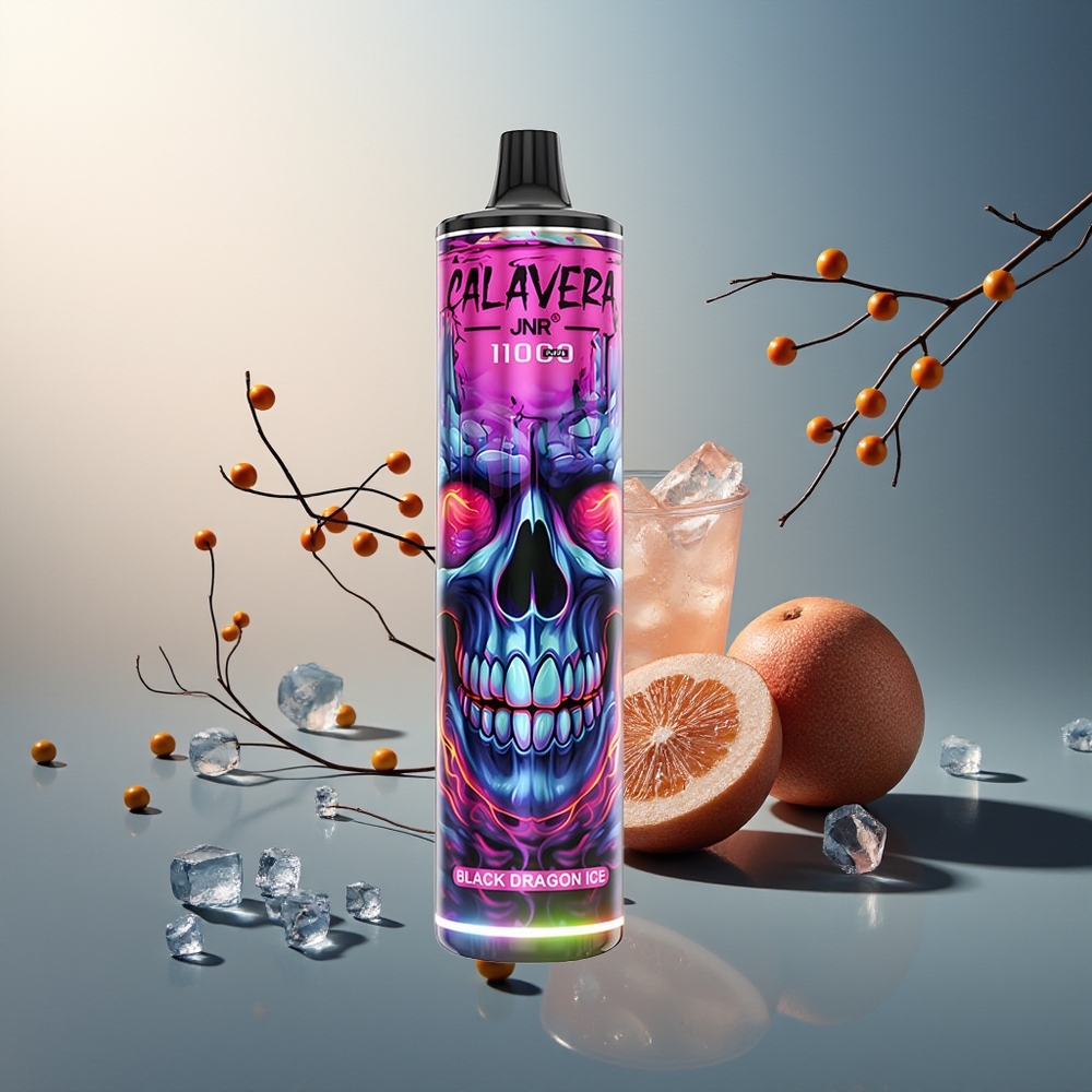 JNR Calavera 11000 Puff Type-C 850mAh 21ml 1.0ohm Mesh Siyah Ejderha Buz