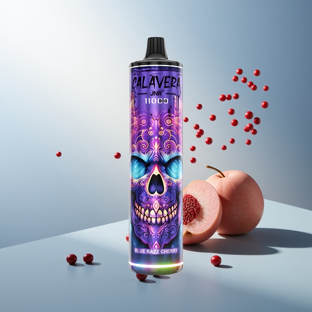 JNR Calavera 11000 Puff Type-C Şarj 850mAh 21ml 1.0ohm Mesh Mavi Ahududu Kiraz