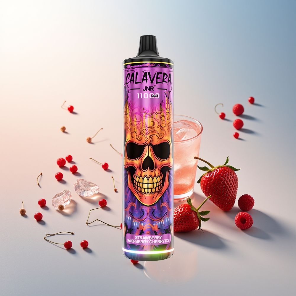 JNR Calavera 11000 Puff Type-C Şarj 850mAh 21ml 1.0ohm Mesh Çilek Ahududu Kiraz Buz