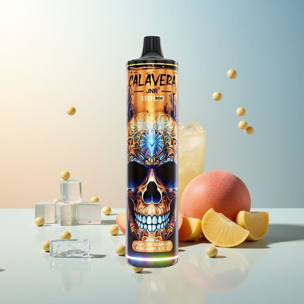JNR Calavera 11000 Puff Type-C Şarj 850mAh Pil 21ml E-Sıvı 1.0ohm Mesh Coil Şeftali Mango Ananas Buz