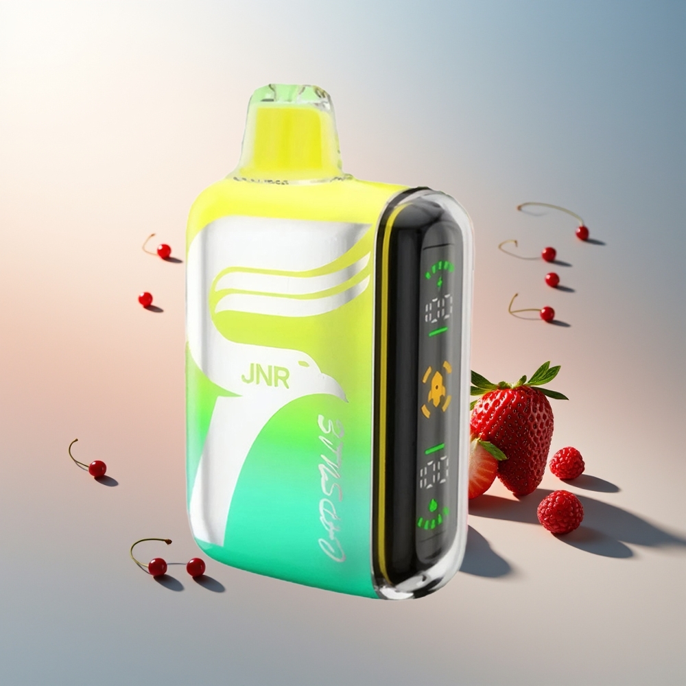 JNR Capsule 15000 Puff Akıllı LED Ekran Dual Mesh Coil Çilek Ahududu Kiraz