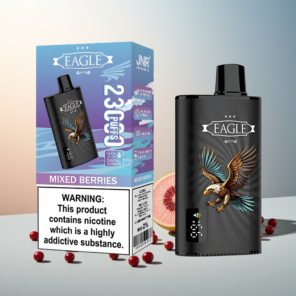 JNR EAGLE Smart 23000 Puff Dijital Ekran 1.0ohm Mesh Coil Ayarlanabilir Hava Akışı Karışık Meyveler