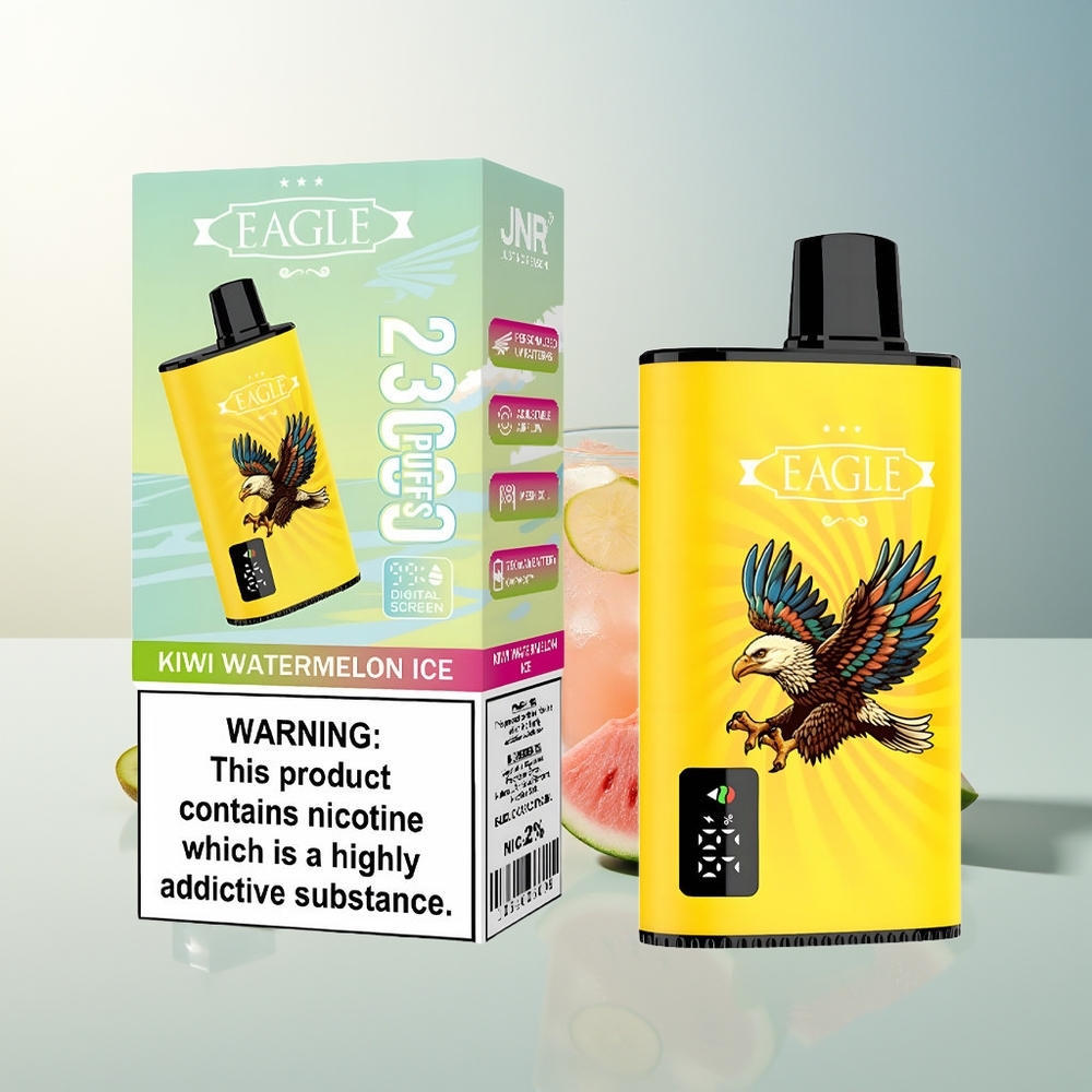 JNR EAGLE Smart 23000 Puff Dijital Ekran 1.0ohm Mesh Coil Ayarlanabilir Hava Akışı Kivi Karpuz Buz