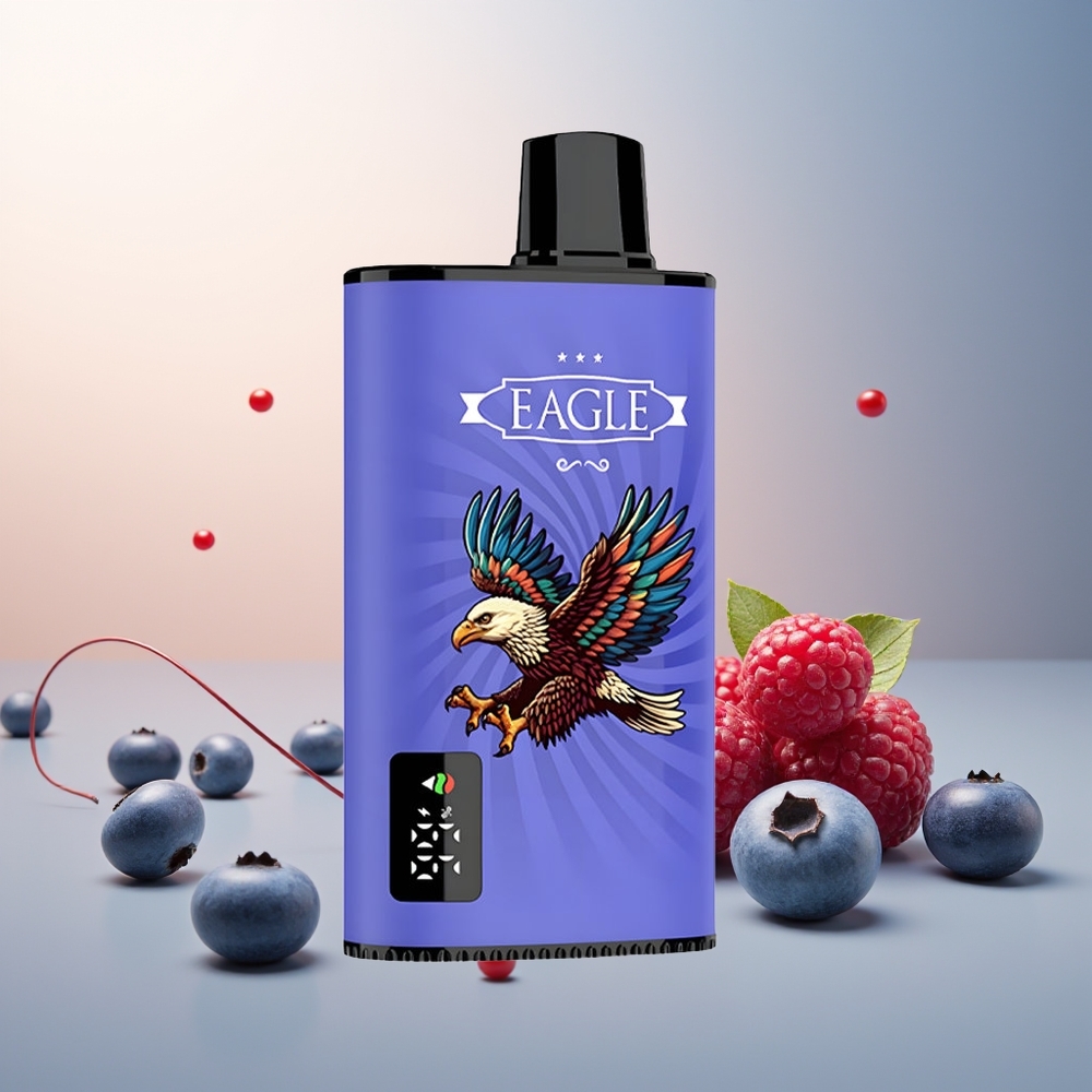 JNR EAGLE Smart 23000 Puff Dijital Ekran 1.0ohm Mesh Coil Ayarlanabilir Hava Akışı Yabanmersini Ahududu Kiraz