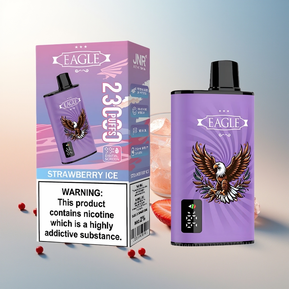 JNR EAGLE Smart 23000 Puff Dijital Ekran 1.0ohm Mesh Coil Ayarlanabilir Hava Akışı Çilek Buz