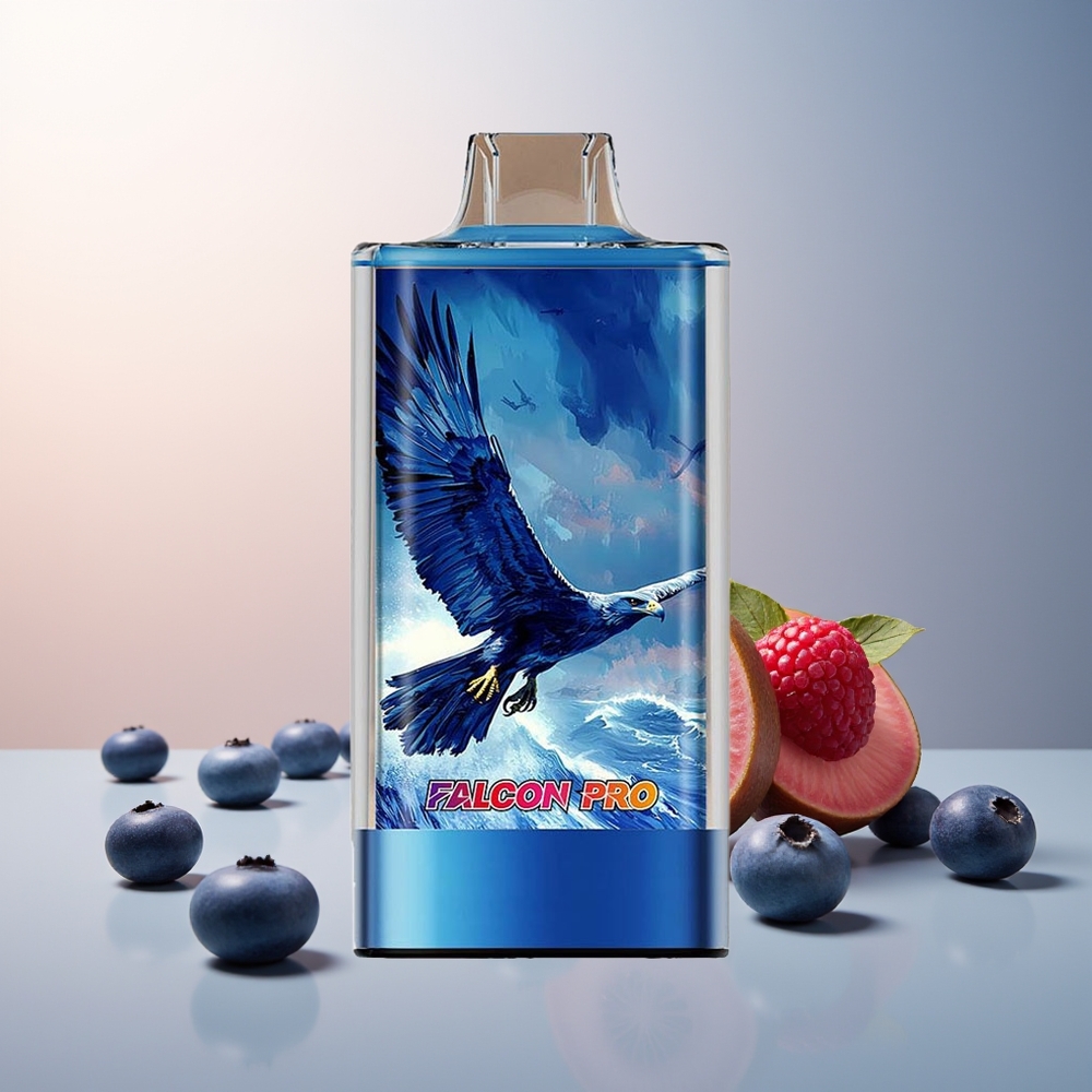 JNR Falcon Pro 28000 Puff 30ml 950mAh Akıllı Ekran Çift Mesh Mavi Ahudulu Ekşi Ahududu