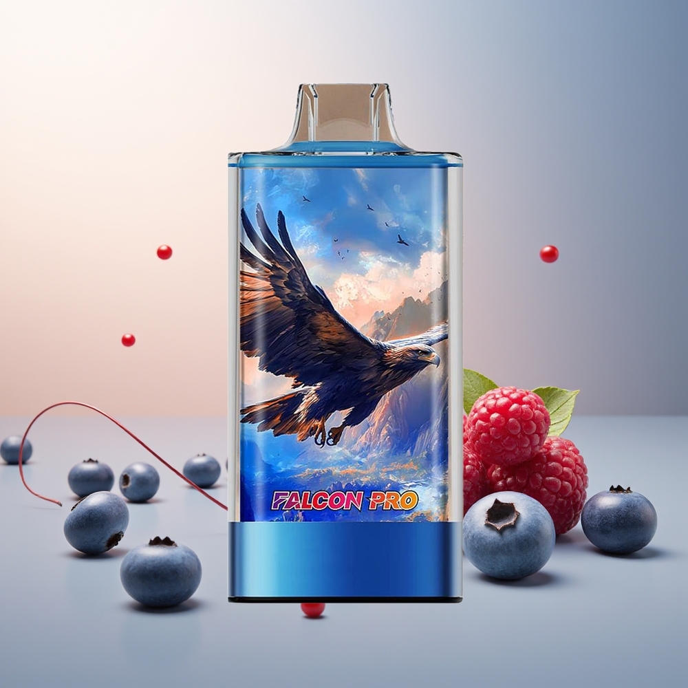 JNR Falcon Pro 28000 Puff 30ml 950mAh Akıllı Ekran Çift Mesh Şarj Portu MTL Yabanmersini Ahududu Kiraz
