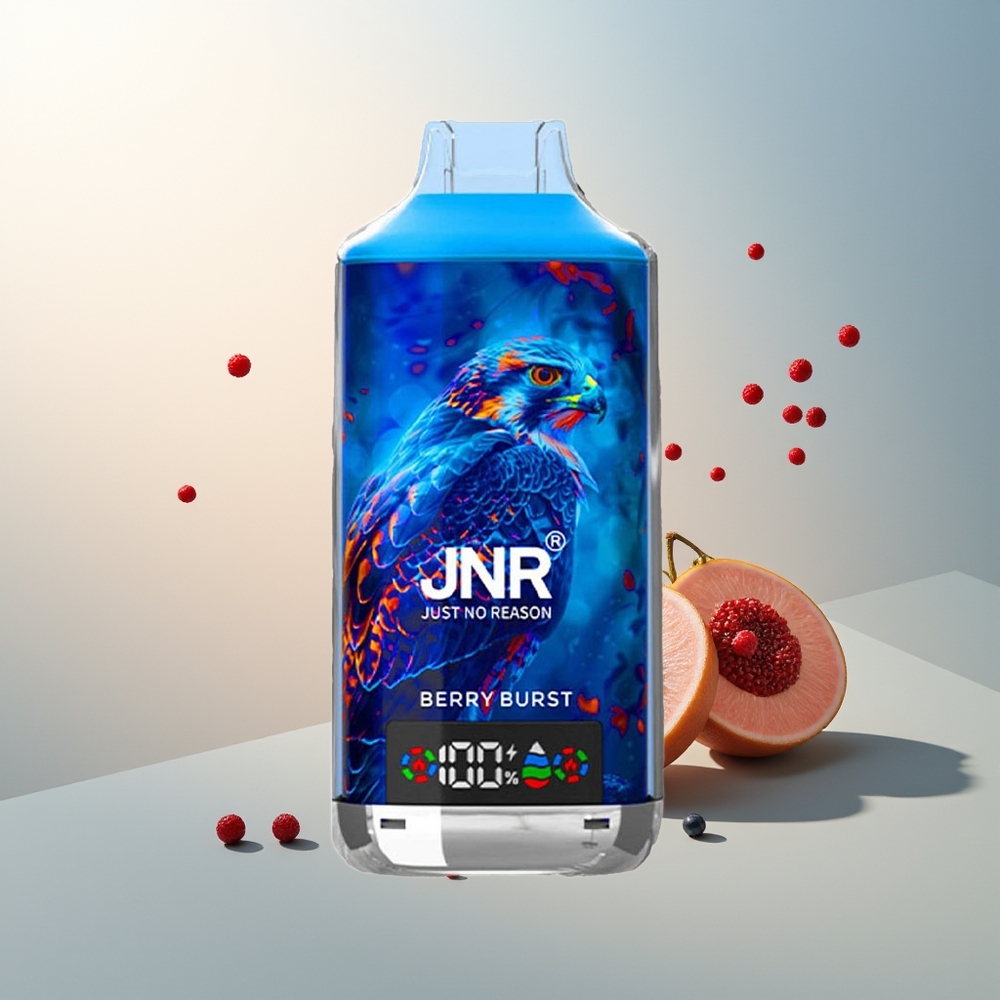 JNR Falcon X 18000 Puff 750mAh 24ml Çift Mesh Çift Çekirdek Dijital Ekran Type-C Hızlı Şarj Berry Patlaması