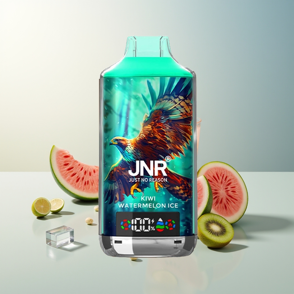 JNR Falcon X 18000 Puff 750mAh 24ml Çift Mesh Çift Çekirdek Dijital Ekran Type-C Şarj 0%/2%/5% Kivi Karpuz Buz