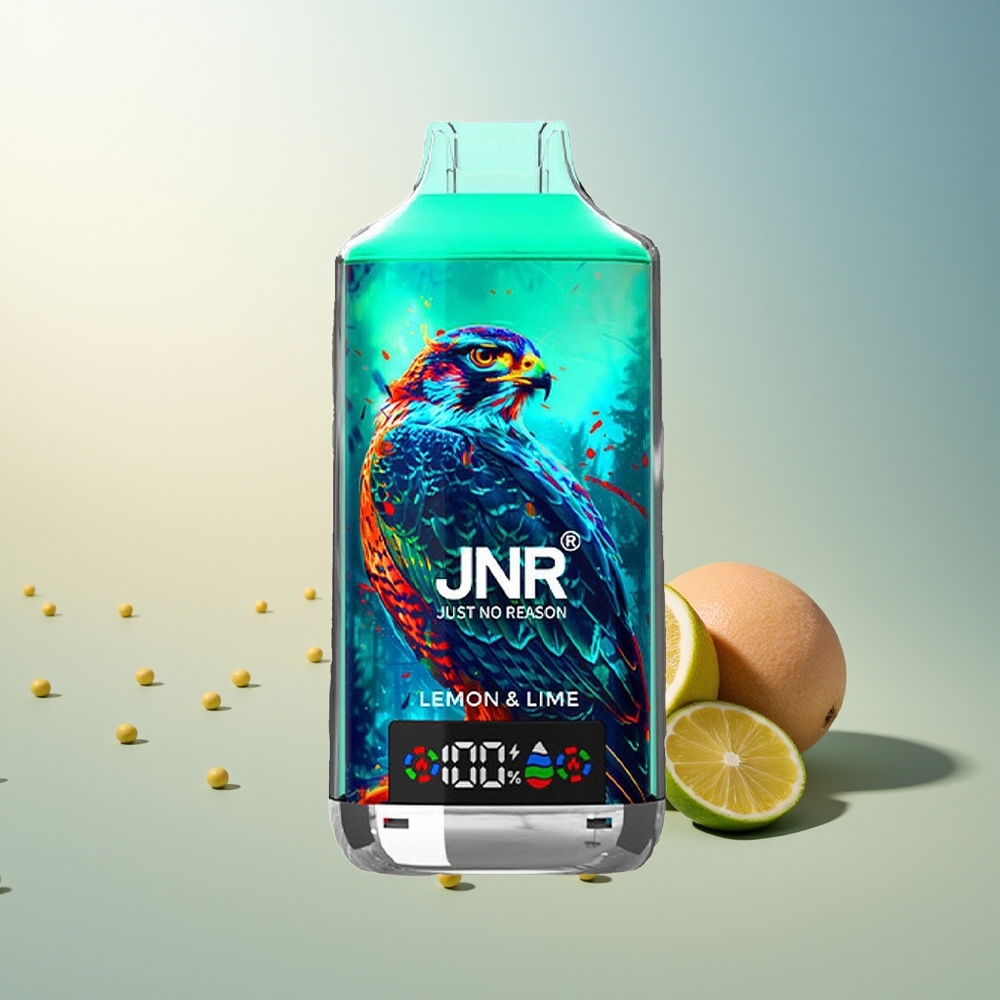JNR Falcon X 18000 Puff 750mAh 24ml Çift Mesh Çift Çekirdek Dijital Ekran Type-C Şarj Limon Misket Limonu