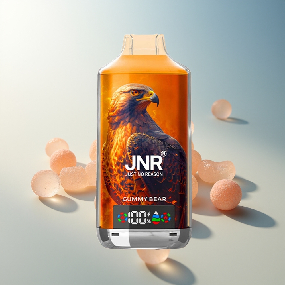 JNR Falcon X 18000 Puff 750mAh 24ml Çift Mesh Çift Çekirdek Ekranlı Type-C Şeftali Ayısı