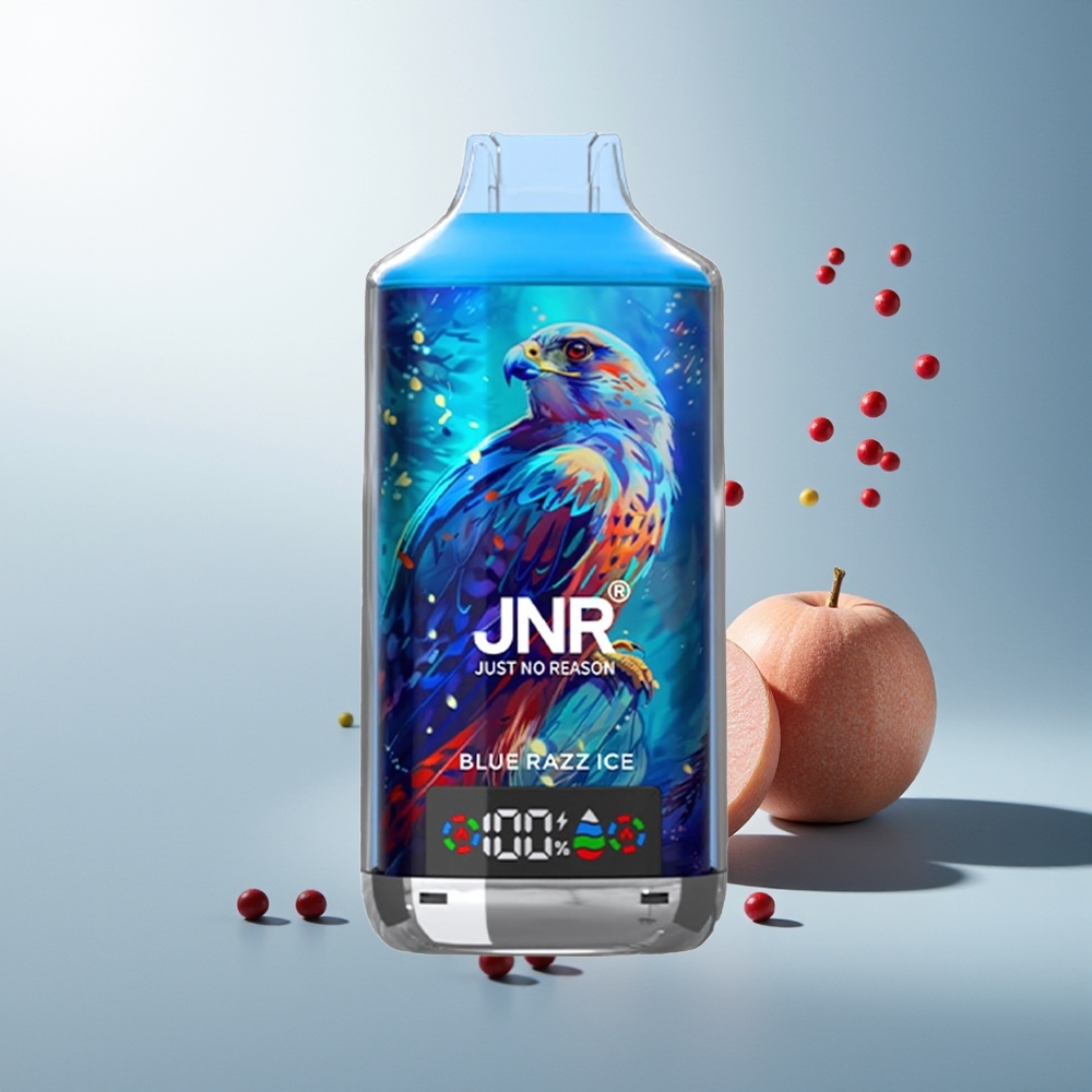 JNR Falcon X 18000 Puff Dijital Ekran Çift Mesh Çekirdek Tip-C Hızlı Şarj Mavi Ahududu Buz