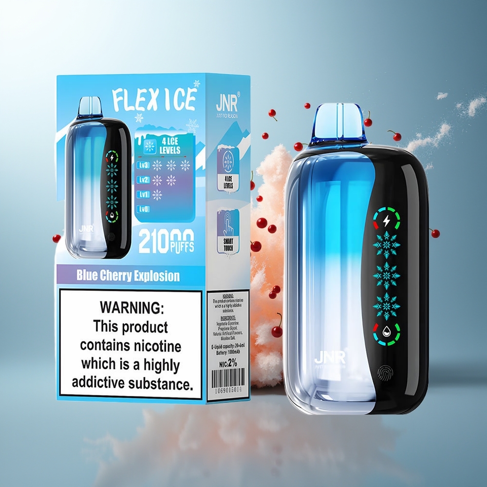 JNR Flex Ice 21000 Puff Ayarlanabilir Buz Dokunmatik Ekran Mavi Kiraz Patlaması