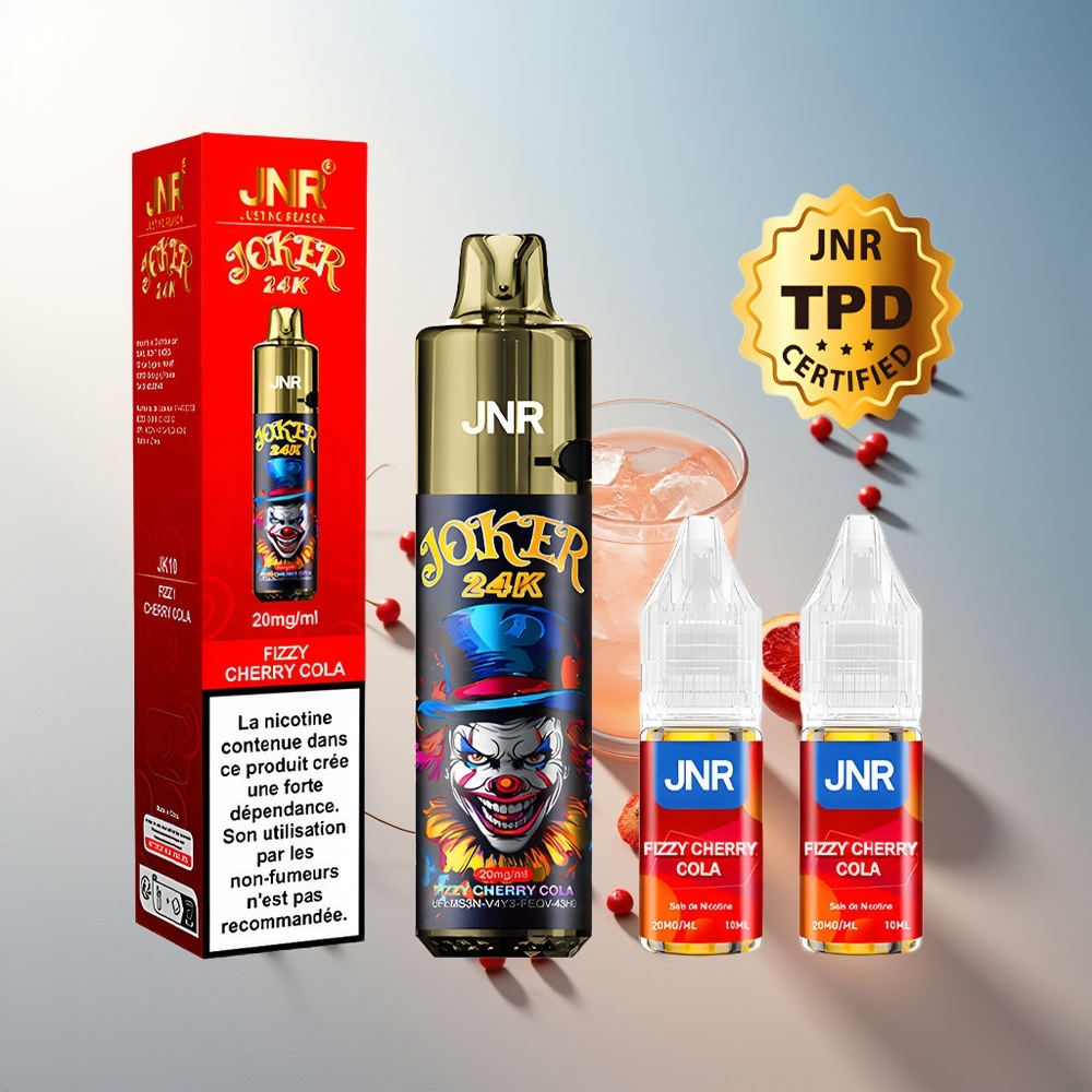 JNR Joker 24000 Puff 2+10ml Yeniden Doldurulabilir Şişe Fizzy Kiraz Kola