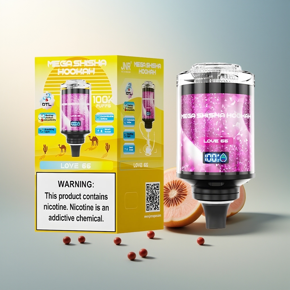 JNR Mega Shisha Hookah 100K 2200mAh 60ml Akıllı Ekran Aşk 66