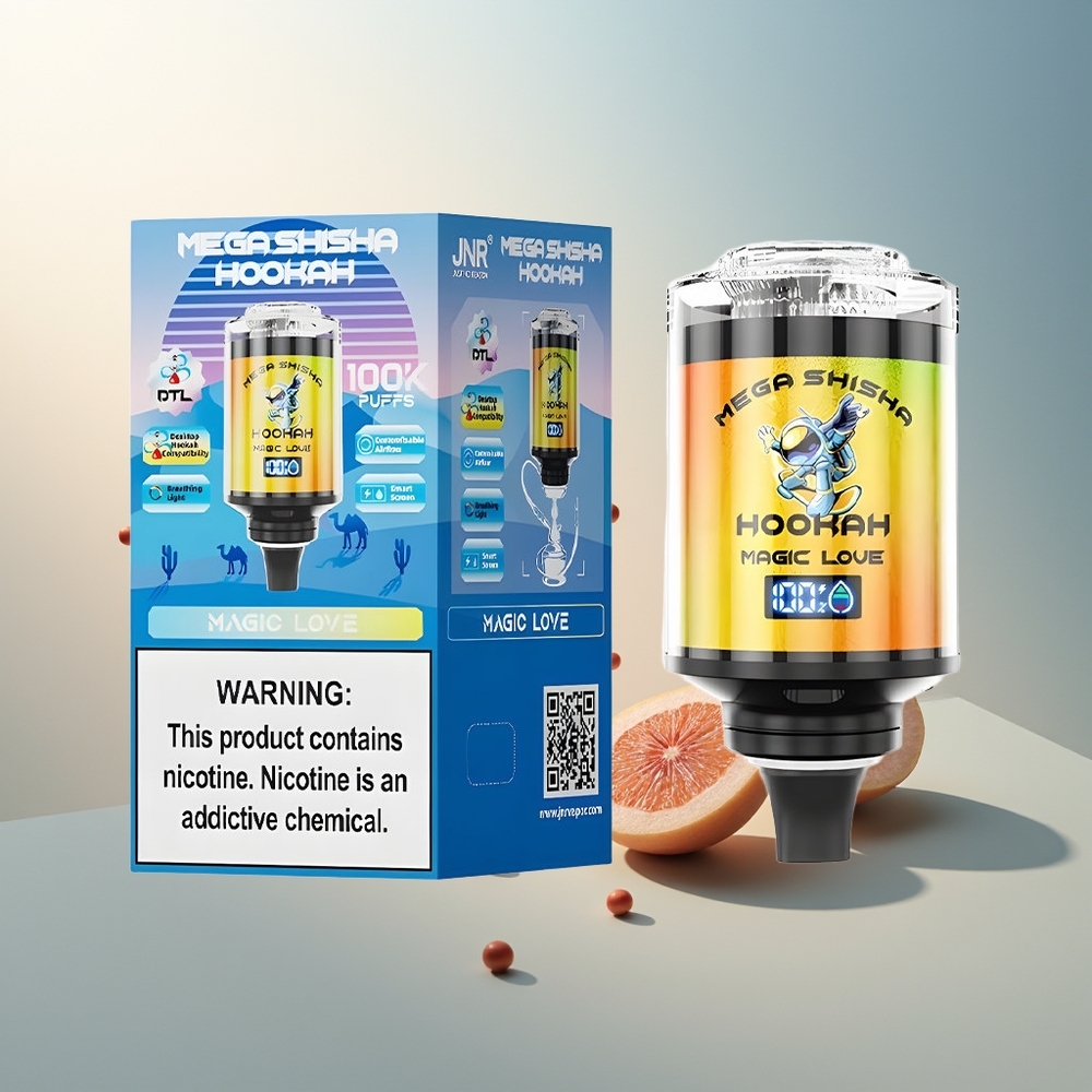 JNR Mega Shisha Hookah 100K 2200mAh 60ml Type-C Akıllı Ekran Magic Love