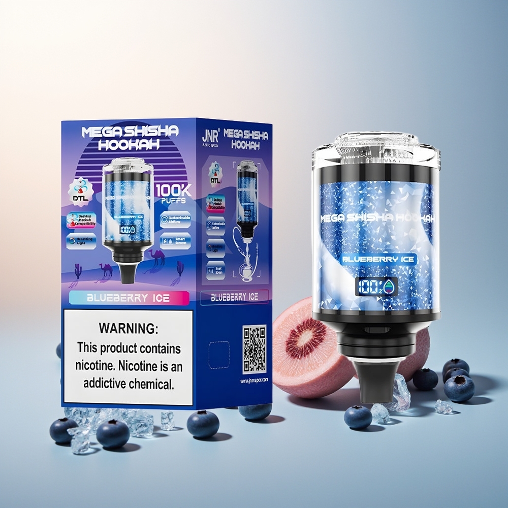 JNR Mega Shisha Hookah 100K Akıllı Ekran 60ml Yaban Mersini Buzu